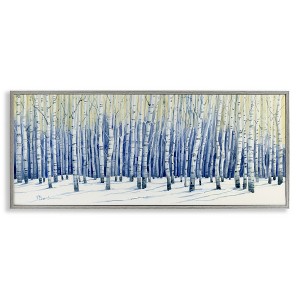 Stupell Industries Looming Winter Birch Trees Framed Giclee Art - 1 of 4