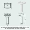 Whizmax Bathroom Pedestal Sinks,Pedestal Sink 23" W X 19" D Vintage Ceramic Pedestal Bathroom Sink With Overflow and 3 Pre-Drilled Holes - 2 of 4