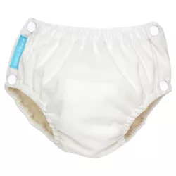 Charlie Banana Reusable Swim Diaper with Snaps - White - M