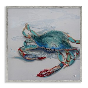 Stupell Industries Blue Crab Abstract Patterns Black Framed Giclee Art - 1 of 4