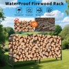 Firewood Rack, Heavy Duty Steel Log Holder for Outdoor/Indoor Use, Waterproof Storage Cover Set  for Patio, Fireplace & Backyard - 2 of 4