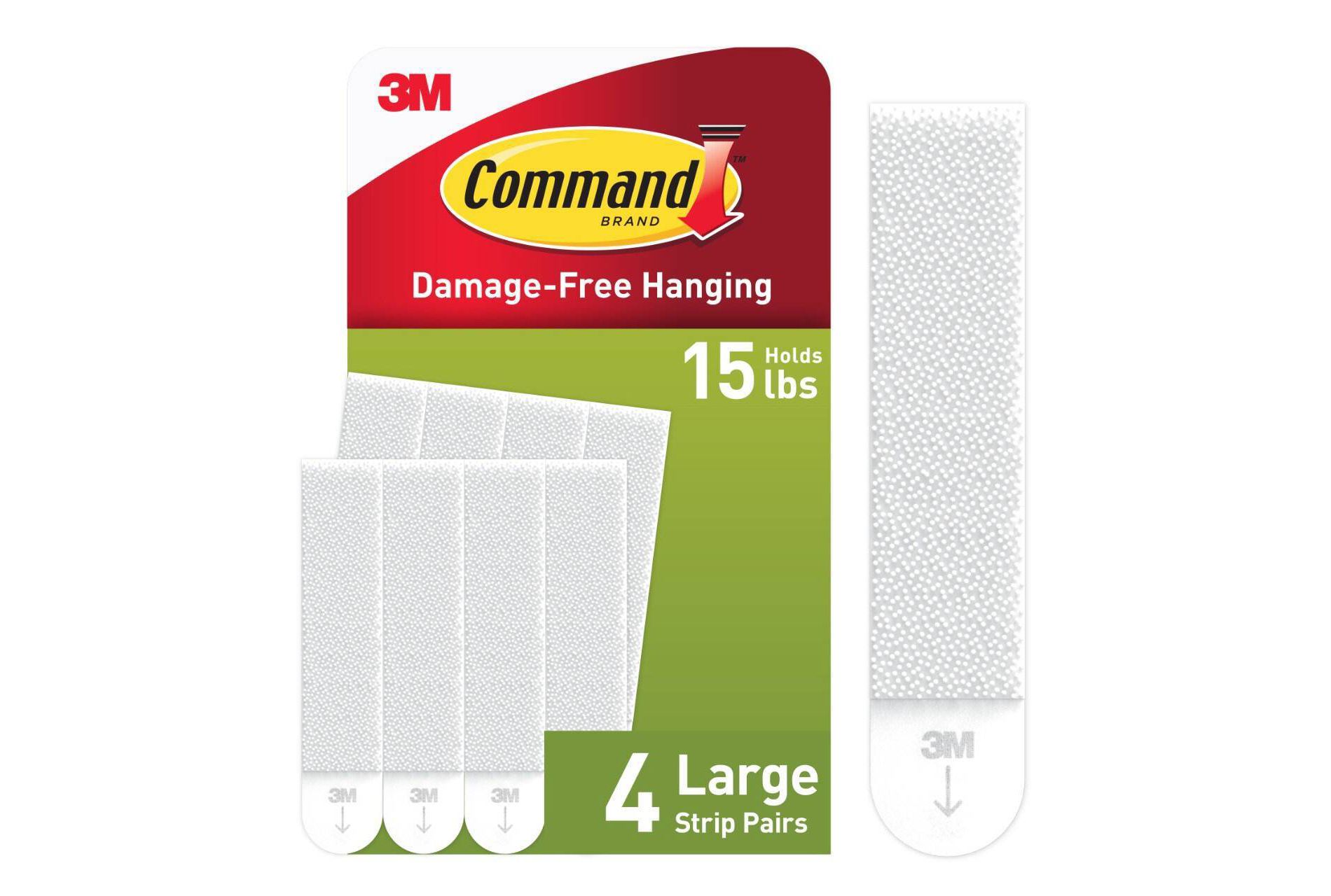 Command Large Picture Hanging Strips White: Adhesive Strips for Art & Office, Plastic, No Choking Hazard