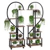 Set of 2 Metal 6-Tier Tall Plant Stands with Detachable Wheels and Drawers, Half Heart Shape Design for Indoor/Outdoor Home, Garden, Patio, Balcony - 4 of 4