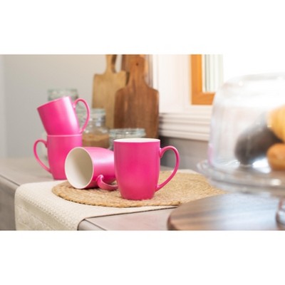 Princess Pink Ceramic Mug with Winter Design, 12 oz
