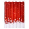 90GSM Polyester Oxford Fabric Shower Curtain Christmas Snowflake, Waterproof, PEVA Material, Transparent, 180x180cm, Includes Hooks - 4 of 4