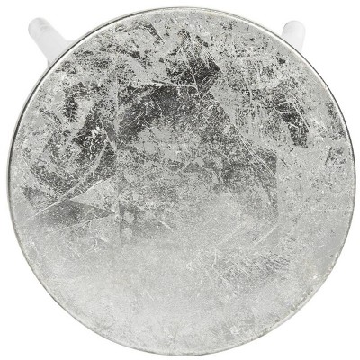 Transitional Silver-Dipped 24" White Metal Counter Stool