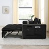 Racxily Modern 55.5" Pull Out Sleep Sofa Bed 2 Seater Loveseats Sofa Couch - Soft Velvet, 3-Pos Backrest, Side Pockets,Pillows for Apartment Office - 4 of 4