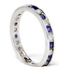 Pompeii3 1 1/2ct Diamond & Sapphire Eternity Ring 14K White Gold - 2 of 3