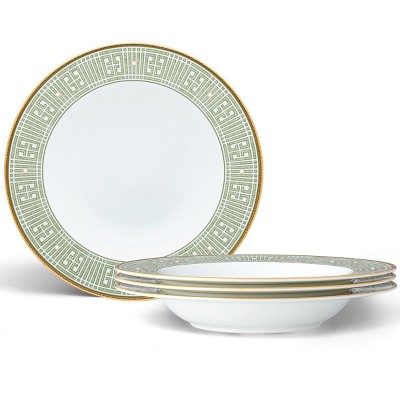 Noritake Infinity Green Gold Gold Set of 4 Soup Bowls