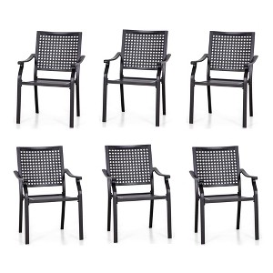 Captiva Designs Outdoor Patio Dining Chairs with Powder-coated Steel Frame - 1 of 4