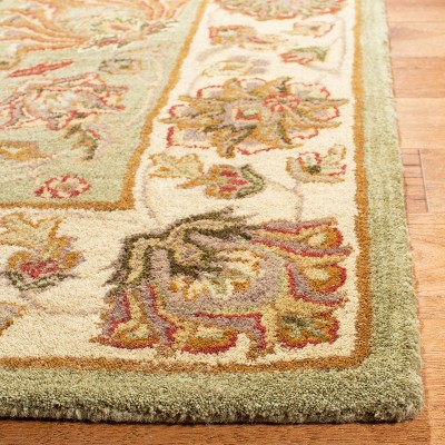 Heritage 5' x 8' Green and Gold Hand-Tufted Wool Area Rug