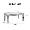 Modern Rectangle Coffee Table with Glass Mirror Top, Mirrored Finish Center Table for Living Room or Apartment – The Pop Home - 4 of 4