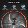VEVOR Drum Fan, 30 Inch High Velocity Industrial Shop Fan, Heavy Duty Commercial Use 3-Speed 13000CFM, 360°Adjustable Tilting, Orange - 4 of 4