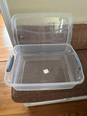 Rubbermaid Cleverstore 71qrt Home/office Clear Plastic Storage Tote With  Latching Lid (4 Pack) : Target