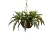 Nature Spring Artificial Boston Fern With Hanging Wicker Basket - 3 of 4