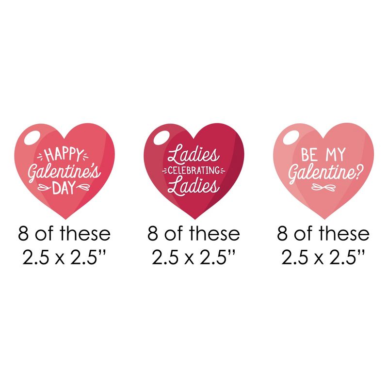 Big Dot of Happiness Happy Galentine's Day - DIY Shaped Valentine's Day Party Cut-Outs - 24 Count, 2 of 6