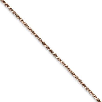 Black Bow Jewelry 1.5mm, 14k Rose Gold, Diamond Cut Solid Rope Chain Necklace