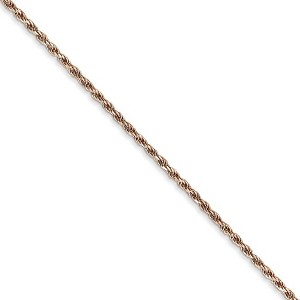 Black Bow Jewelry 1.5mm, 14k Rose Gold, Diamond Cut Solid Rope Chain Necklace - 1 of 4