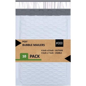 Link Size #000 4"x8" Poly Bubble Mailer Self-Sealing Waterproof Shipping Envelopes Pack Of 10/25/50/100/500 - 1 of 4