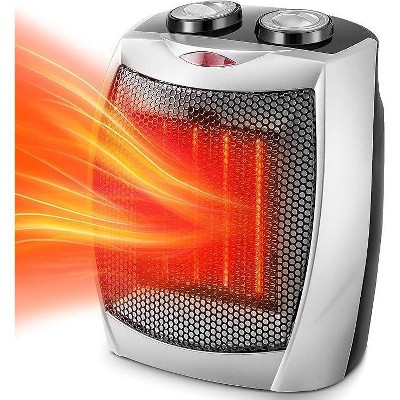 R.W.FLAME Portable Electric Tabletop Space Heater Space Heater, quiet, Overheat Protection for Home/Office,  SILVER