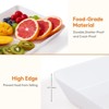 Attop Plastic Serving Tray for Party Supplies, White Trays for Serving Food, Reusable Large Platter - 3 of 4