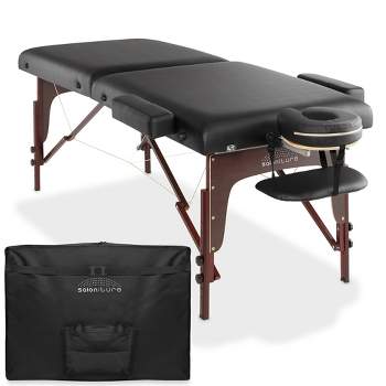Saloniture Professional Portable Lightweight Bi-Fold Massage Table with Reiki Panels