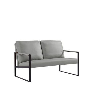 NicBex 47.24 Inch PU Leather 2-Seater Sofa Chairs with Thick Padded Backrest for Living Room,Apartment,Office