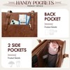Laptop Bag 15 inch Laptop Tote Bag PU Leather Computer Work Bag Lightweight Shoulder Handbags, Brown - 3 of 4