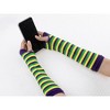 Allegra K Women's Stripe Print Knitted Fingerless Elbow Length Gloves Warmers One Size 1 Pair - 4 of 4