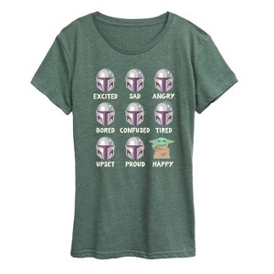 Women's - Star Wars - The Mandalorian Mandalorian Moods Short Sleeve Graphic T-Shirt - 1 of 4