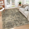 Vintage Distressed Floral Print Area Rugs for Living Room Bedroom, Washable Soft Retro Accent Floor Carpet, Non Slip Throw Mat - 2 of 4