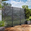 Lirago Metal Outdoor Privacy Screen Freestanding Patio Decorative Screens 72"x47" Black - 4 of 4