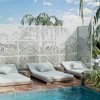 Lirago Metal Outdoor Privacy Screen Freestanding Patio Decorative Screens 72"x35" White - 2 of 4