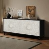 63'' Rustic Floral Carved Storage Cabinet and TV Stand with Adjustable Shelves for Entryway or Living Room-Baofuwish - 2 of 4