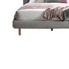 87.8" Eastern King Bed Cleo Bed Gray Boucle - Acme Furniture: Faux Shearling, Wood Frame, Curved Headboard - 3 of 4