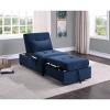 TiramisuBest Modern Lift Top Storage Bench with Pull-out Bed 1pc Dark Blue Velvet Tufted Solid Wood Furniture--Dark Blue - 2 of 4