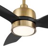 Casa Vieja 36" Verdin Modern Indoor Outdoor Ceiling Fan 3 Blade LED Light Remote Control Brass Finish Black Blades Bedroom Living Room Damp Rated - 3 of 4