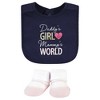 Hudson Baby Infant Girl Cotton Bib and Sock Set, Love At First Sight, 0-9 Months - 3 of 4
