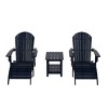 WestinTrends Tuscany HIPS Outdoor Patio Folding Adirondack Chairs with Ottomans and Side Table (5-Piece Conversation Set) - 4 of 4