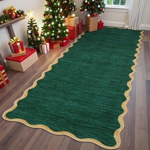 Modern Washable Rug Scalloped Rug with Non Slip Backing - 1 of 4