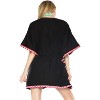 HAPPY BAY Women's Summer Holiday Beachwear Mini Bathing Suit Short Loose Beach Dress Boho Vacation Swimwear Swimsuit Cover ups Dress 1X-2X Black Solid - 2 of 3