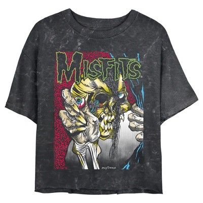Juniors Womens Misfits Colorful Eye Skull Poster T-shirt - Black - 2x ...