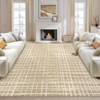 Modern Striped Area Rug Washable Rug Stain Resistant Foldable Indoor Carpet with Non-Slip Backing Low Pile Floor Cover for Living Room Bedroom - 2 of 4