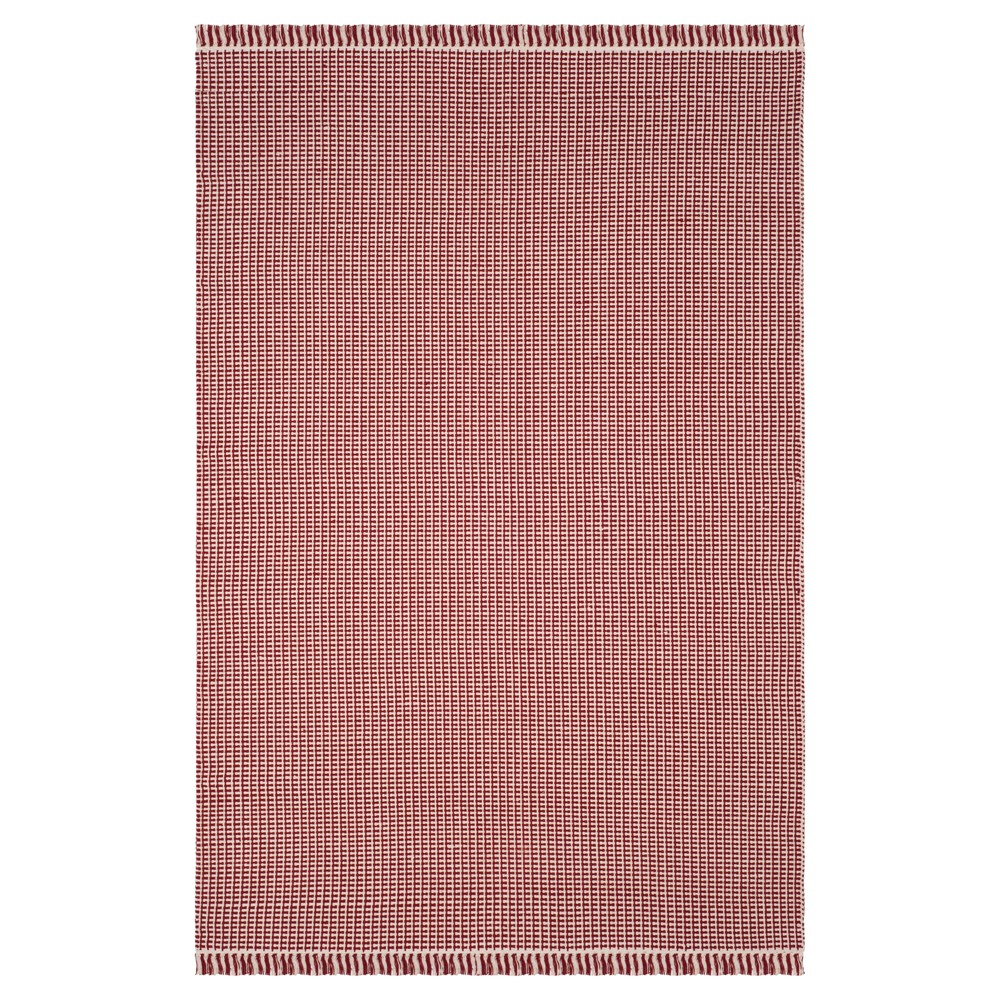 Ivory/Red Stripe Flatweave Woven Area Rug 6'x9' - Safavieh
