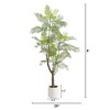 Nearly Natural 6-ft Artificial Jacaranda Tree in White Decorative Planter - 2 of 4