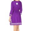 LA LEELA women's Vacation Casual Swim Holiday Beachwear Summer Beach Dress Short Flowy Bathing Suit Cover Ups 8-12 Purple, Solid - 2 of 4