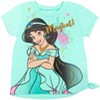 Disney Frozen Moana Princess Tiana Floral Peplum T-Shirt and French Terry Shorts Outfit Set Toddler to Big Kid - 2 of 4