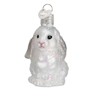 Old World Christmas 2.5 Inch White Baby Bunny Ornament Rabbit Tree Ornaments - 1 of 2