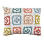 Saro Lifestyle Crochet Pillow - Poly Filled, 12"x16" Oblong, Multi