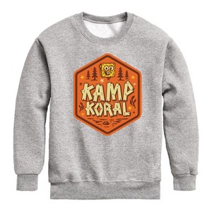 Boys' - SpongeBob SquarePants - Kamp Koral Kamp Koral Badge Graphic Long Sleeve Fleece Sweatshirt - 1 of 4